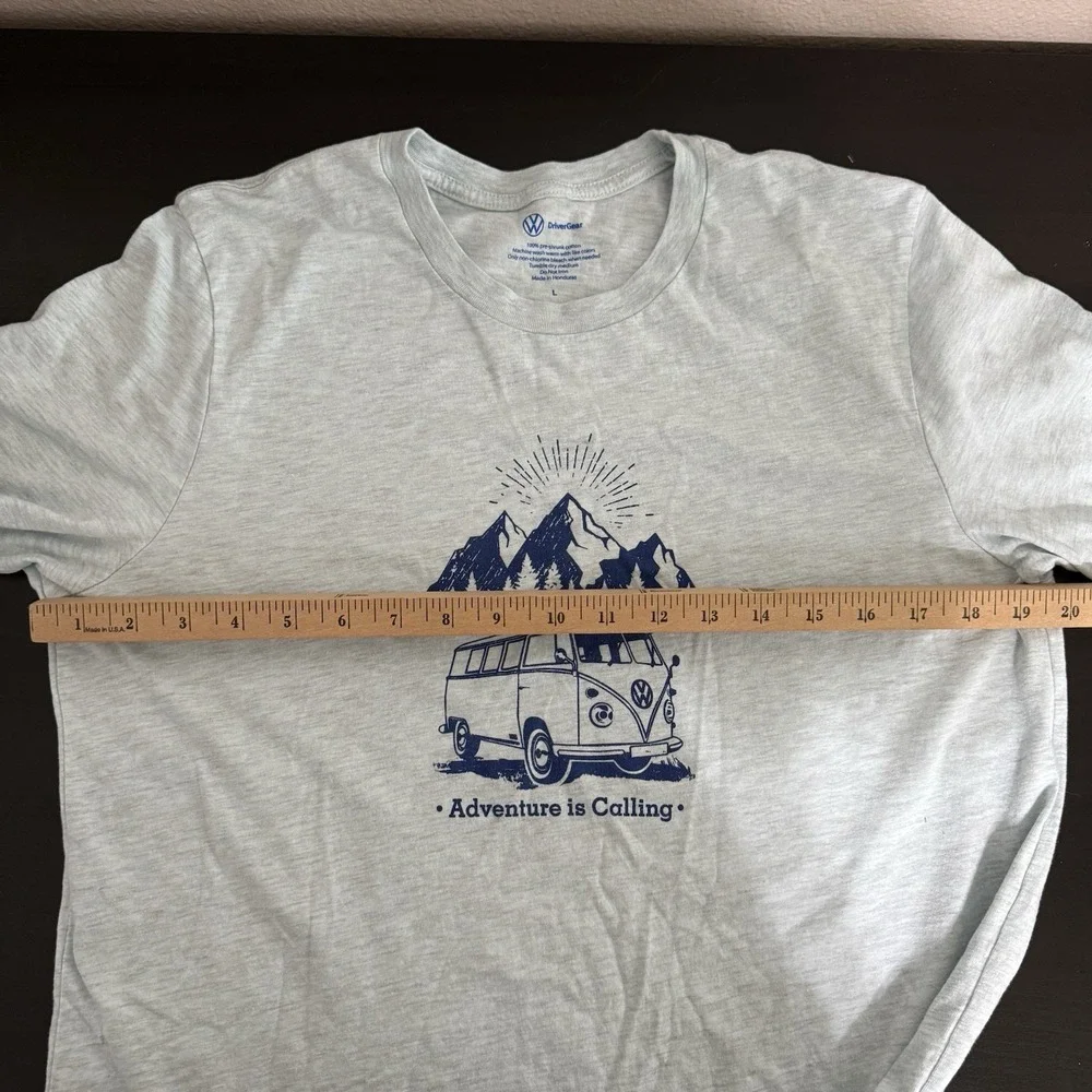Volkswagen Van Bus T-Shirt Adult Large Cotton/Poly Adventure Is Calling Mountain